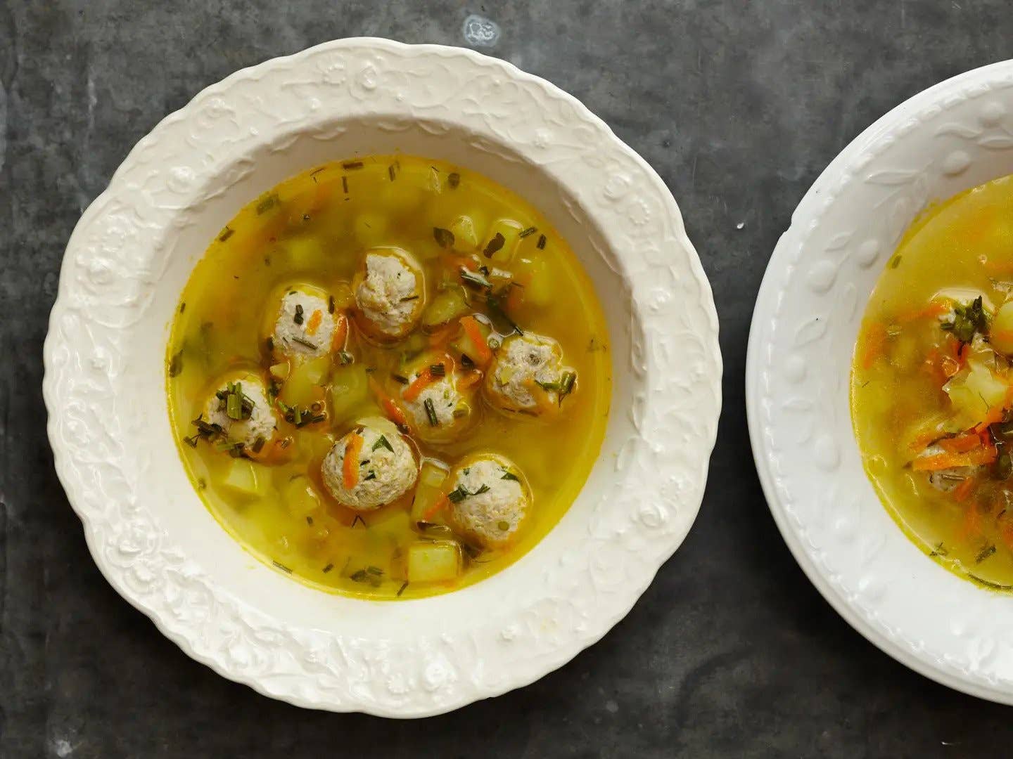 Frikadelki in Broth with Fermented Herbs