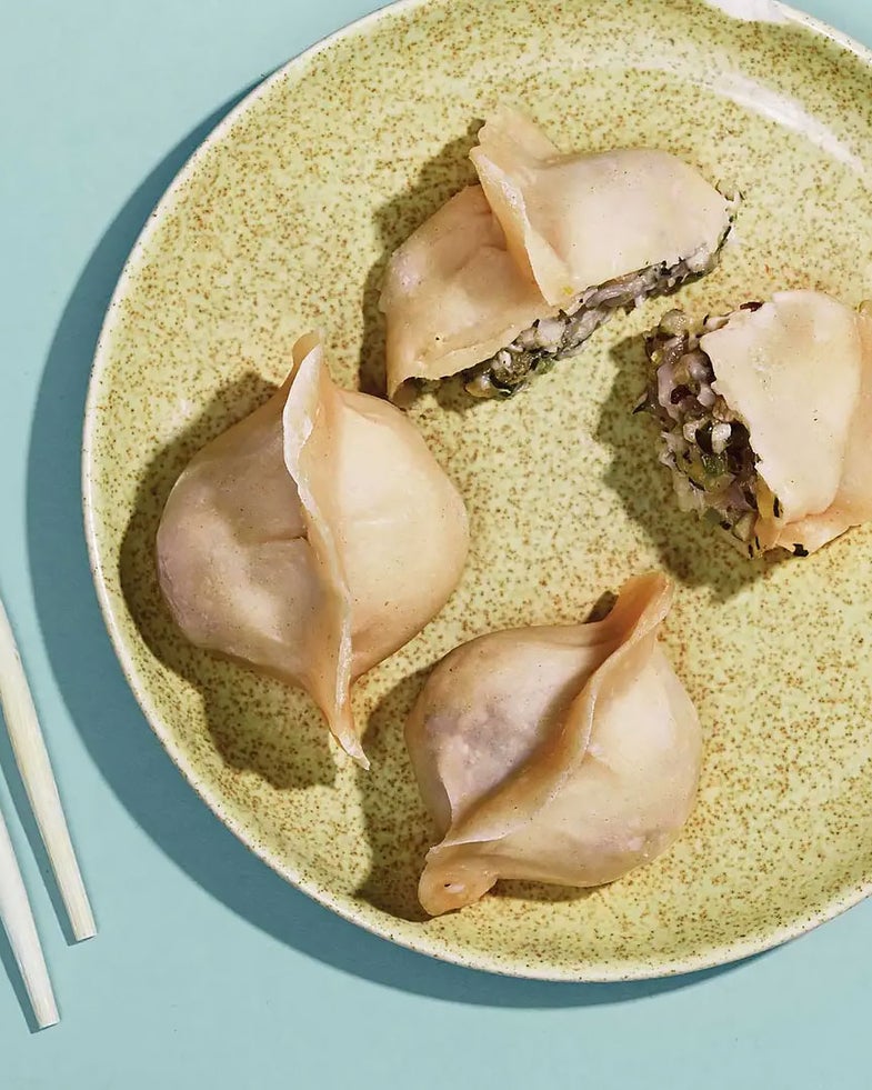 steamed mixed shellfish dumplings
