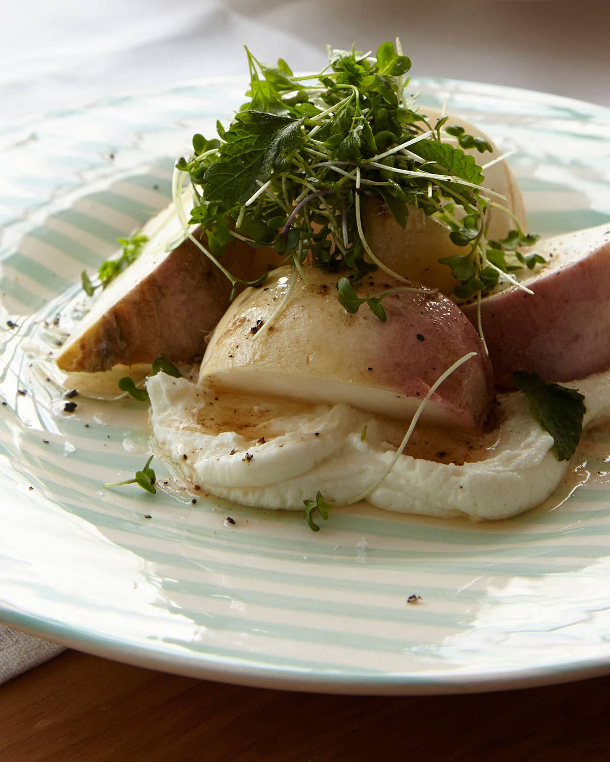 Salt-Roasted Turnips with Goat Cheese and Greens