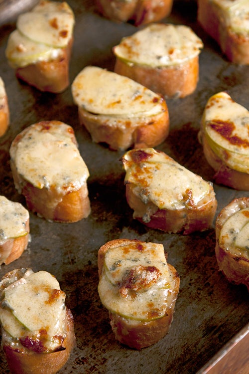 image of Apple and Stilton Welsh Rarebit Bites recipe by Saveur