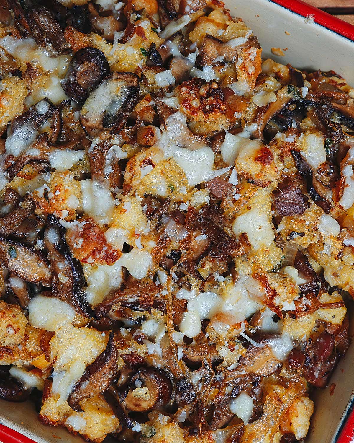 Carb-Load With This Cheesy Mushroom and Pancetta Bread Pudding Harvest Supper Bread Pudding
