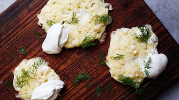 Cottage Cheese Pancakes with Sour Cream and Dill (Lidnivikis)