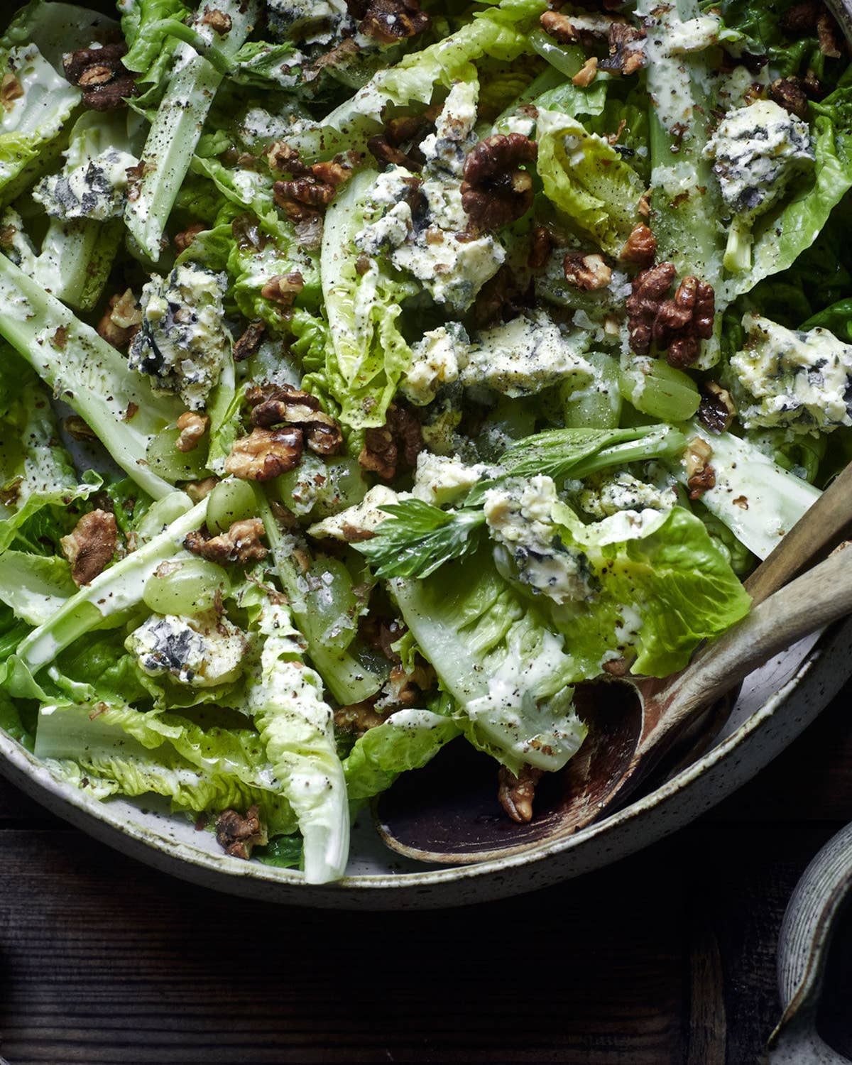 Blue Cheese, Grape, and Gem Lettuce Salad