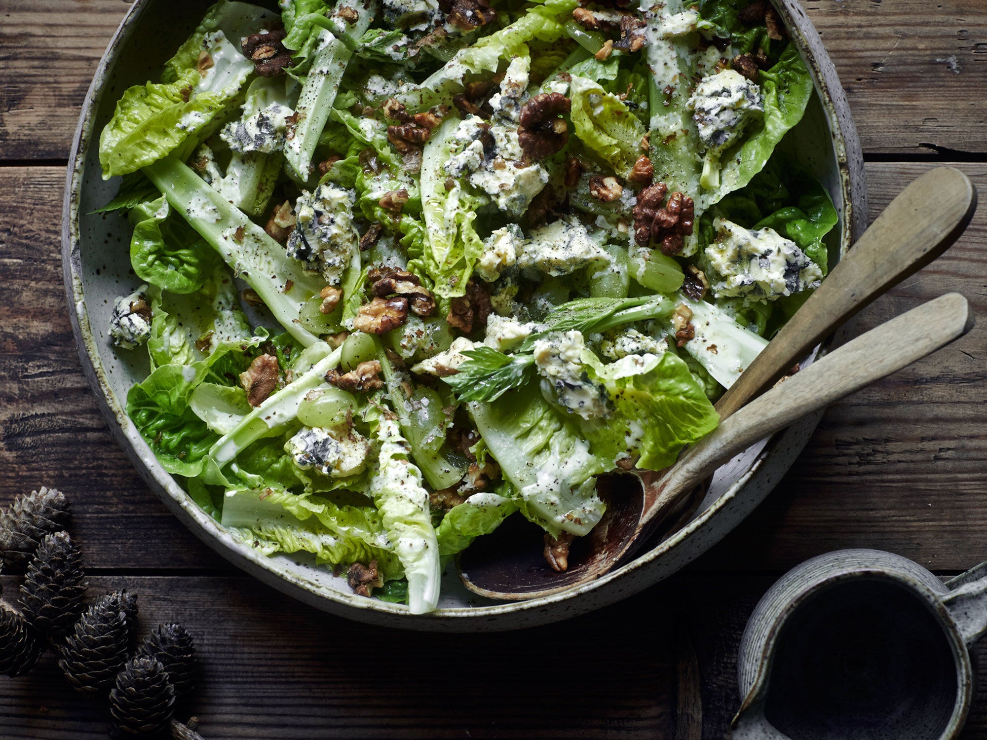 Blue Cheese, Grape, and Gem Lettuce Salad Saveur