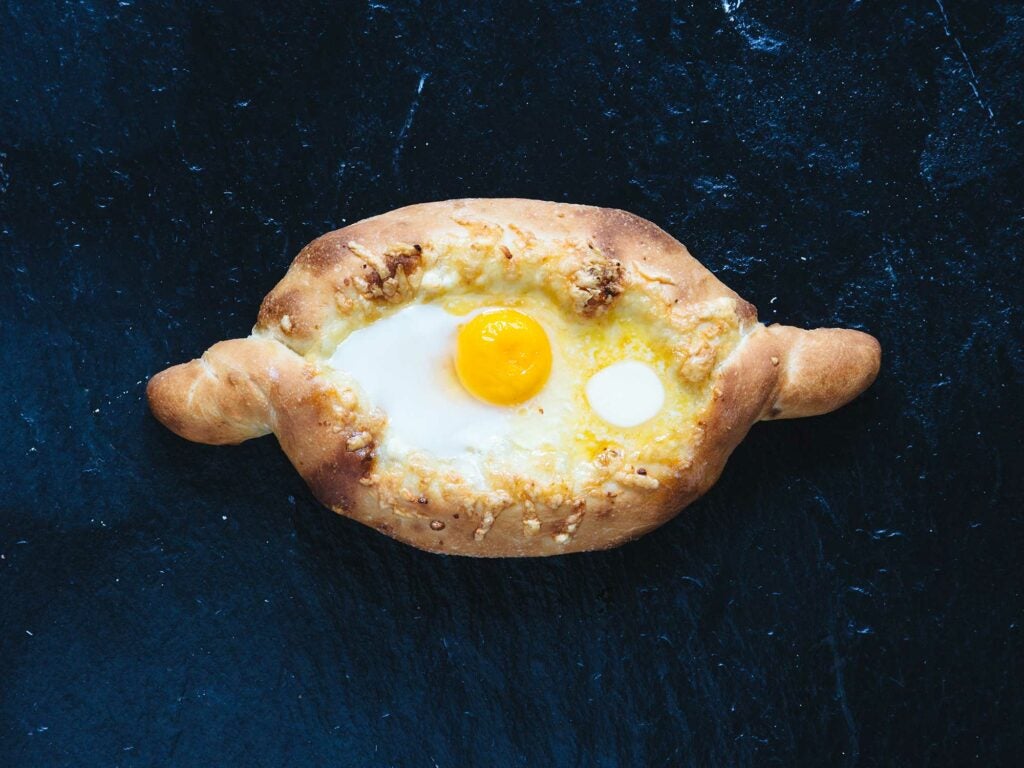 Georgian Cheese Bread (Adjaruli Khachapuri)