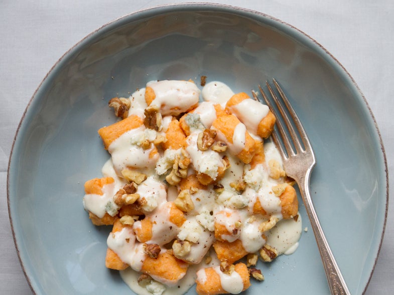 Gluten-Free Sweet Potato Gnocchi with Gorgonzola Cream Sauce