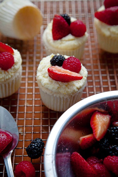 Angel Food Cupcakes with Lemon Mascarpone Frosting