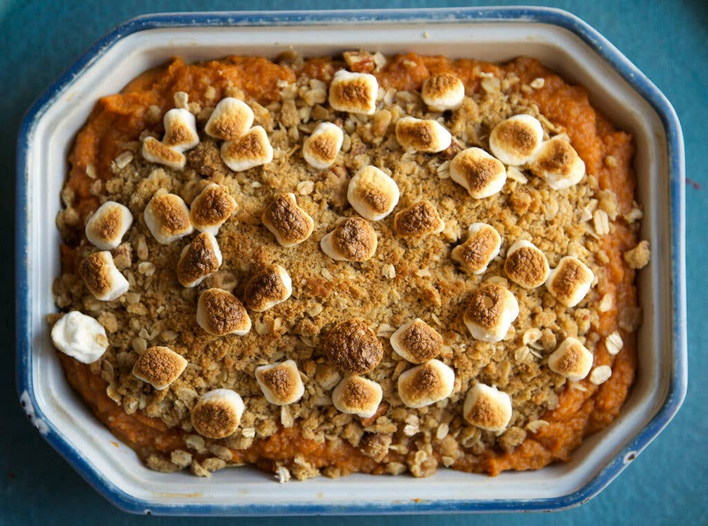 Sweet Potato Casserole Pecan Crumble