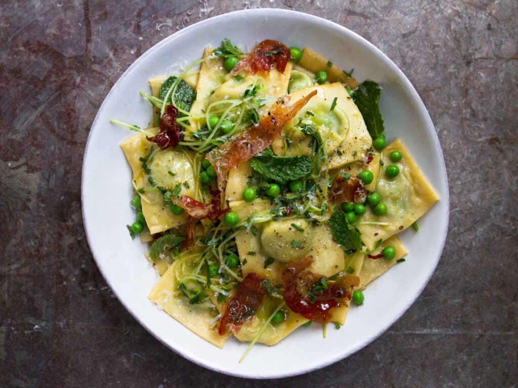 Dinner Party, Spring Pea Ravioli