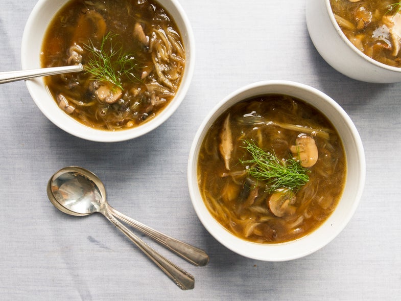 Onion Fennel and Mushroom Soup