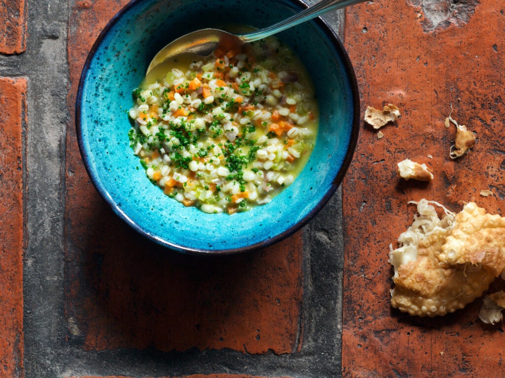 Pearl Barley Soup with Moscato d'Asti