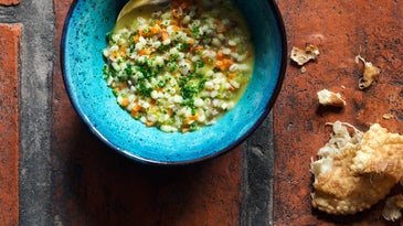 Pearl Barley Soup with Moscato d’Asti