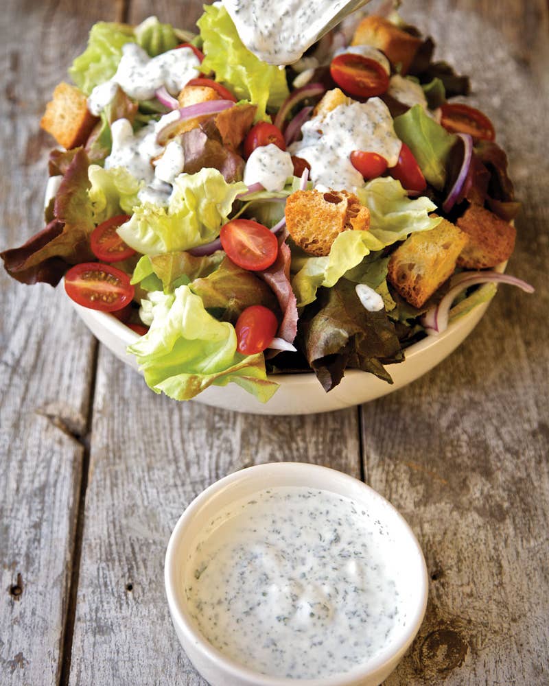 Red Leaf Salad with Ranch Dressing