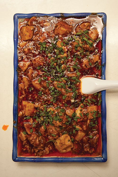 Sichuan Tofu and Ground Beef in Red Chile Sauce (Mapo Tofu)