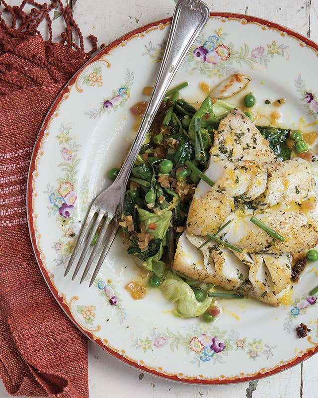 Pan-Seared Cod with Spring Vegetables