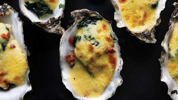 Broiled Oysters with Spinach and Brown Butter Hollandaise