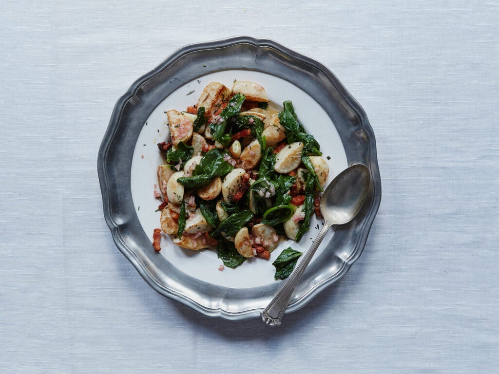 Roasted Turnips and Greens with Bacon Vinaigrette