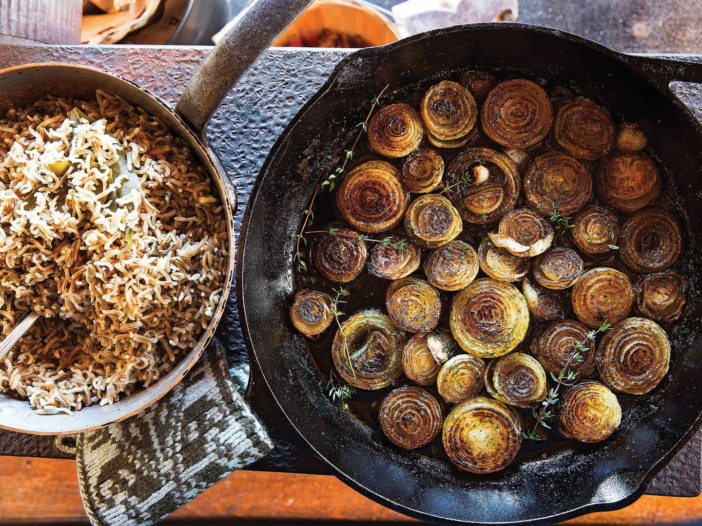 roasted onions wild rice