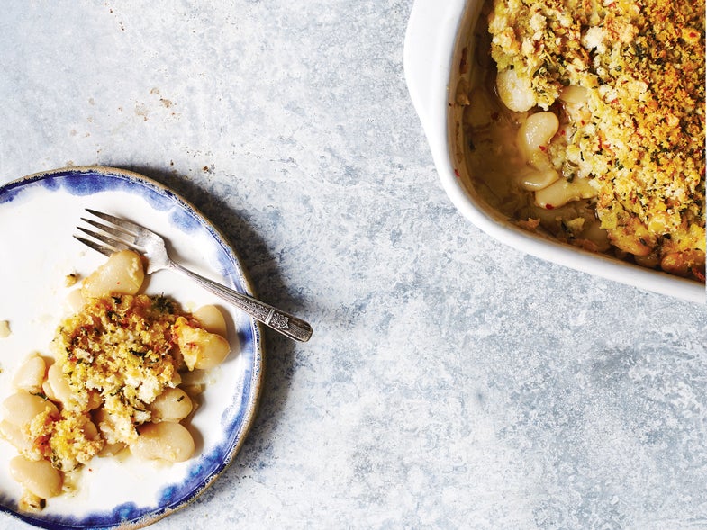 Lima Bean Gratin with Herbed Bread Crumbs