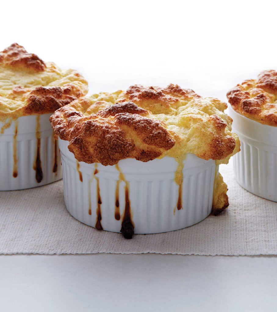 Cauliflower and goat cheese souffles