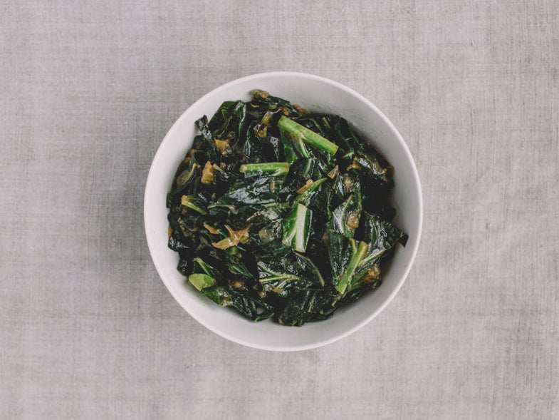 Sautéed Collard Greens with Six-Hour Caramelized Onions