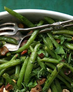 Green Beans with Pancetta and Mint