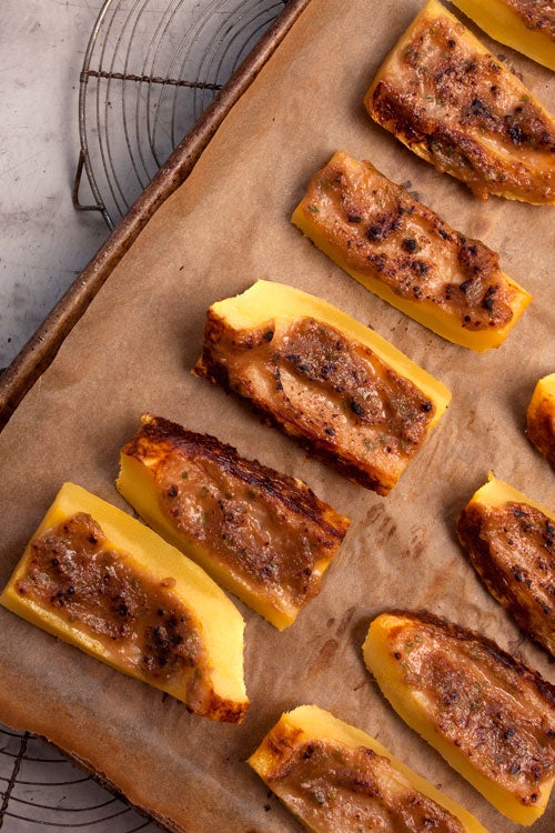 Broiled Spaghetti Squash with Walnut-Miso Glaze