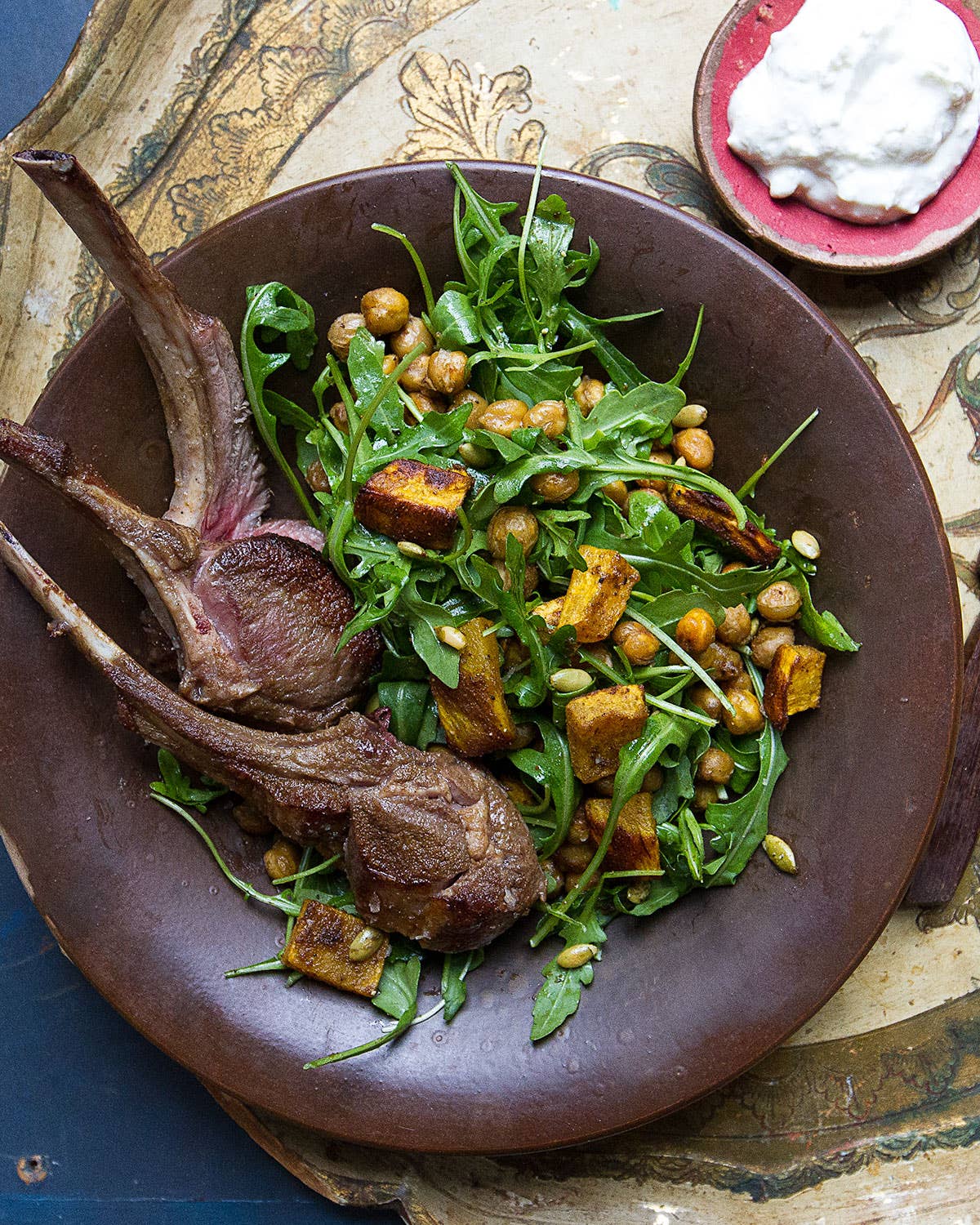 Rack of Lamb with Roasted Pumpkin and Chickpea Salad
