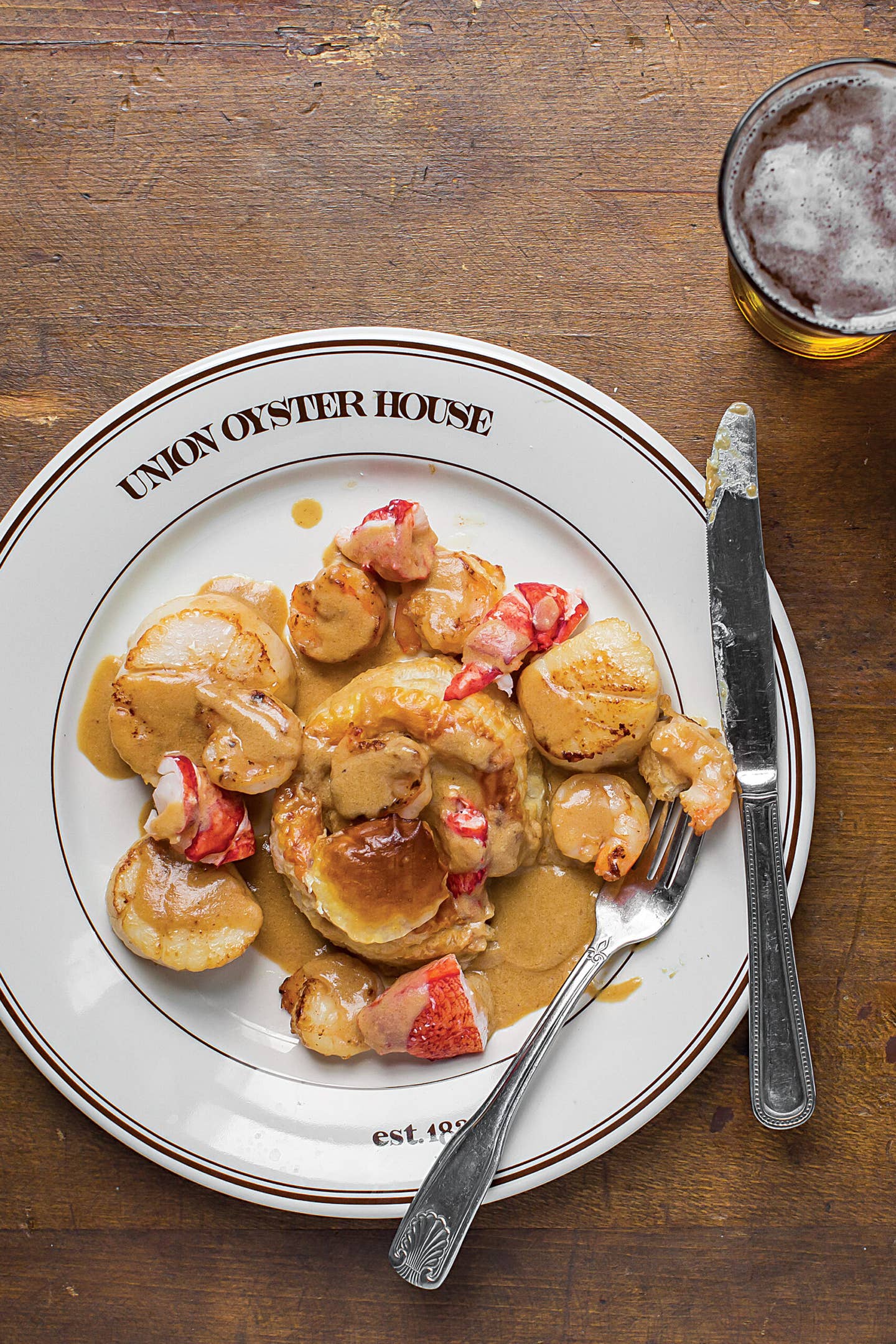 Seafood Newburg (Lobster, Scallops, and Shrimp in Sherry Cream Sauce)