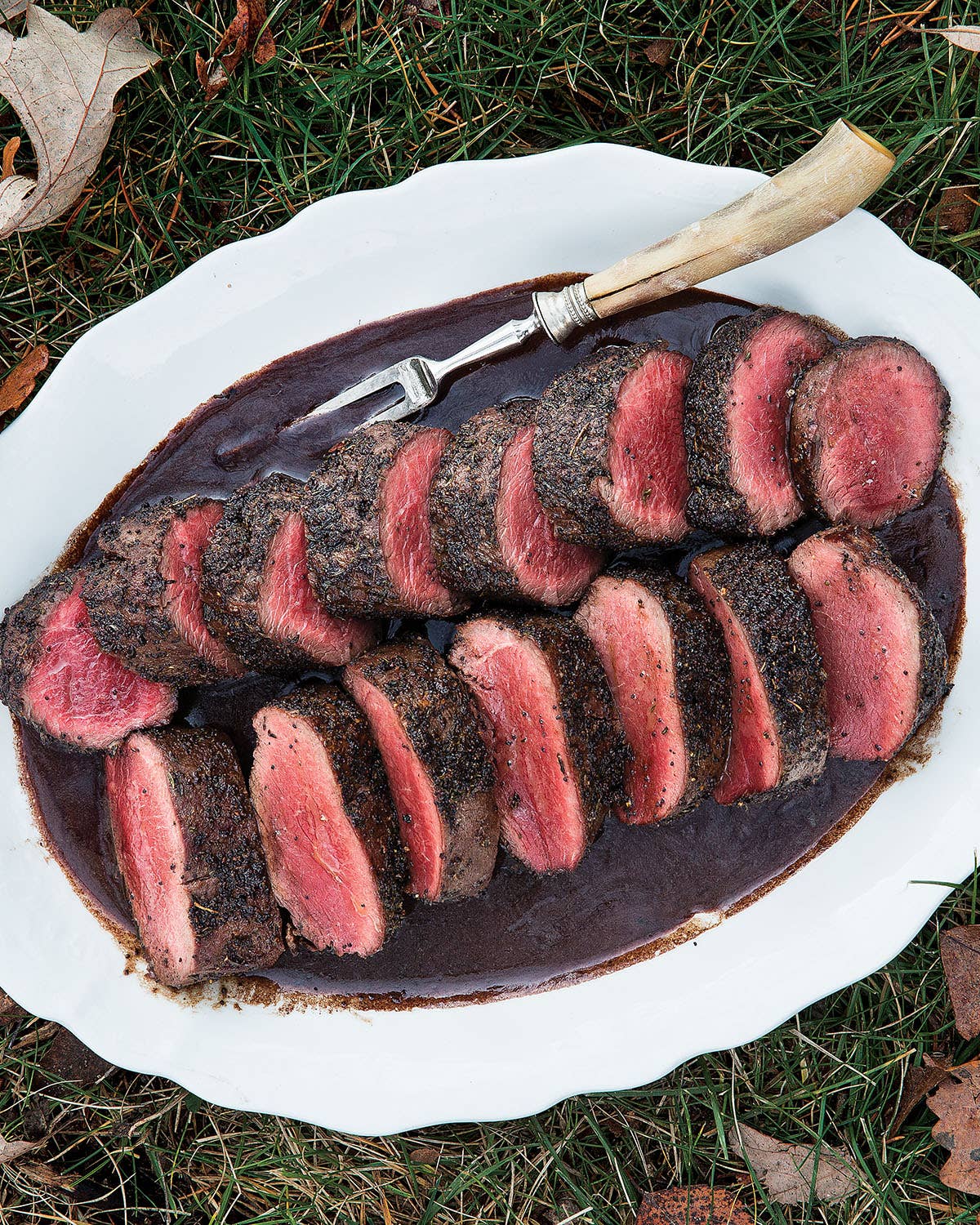 Spice-Rubbed Venison Loin with Red Wine Sauce