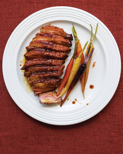 Crispy Duck Breasts with Glazed Carrots