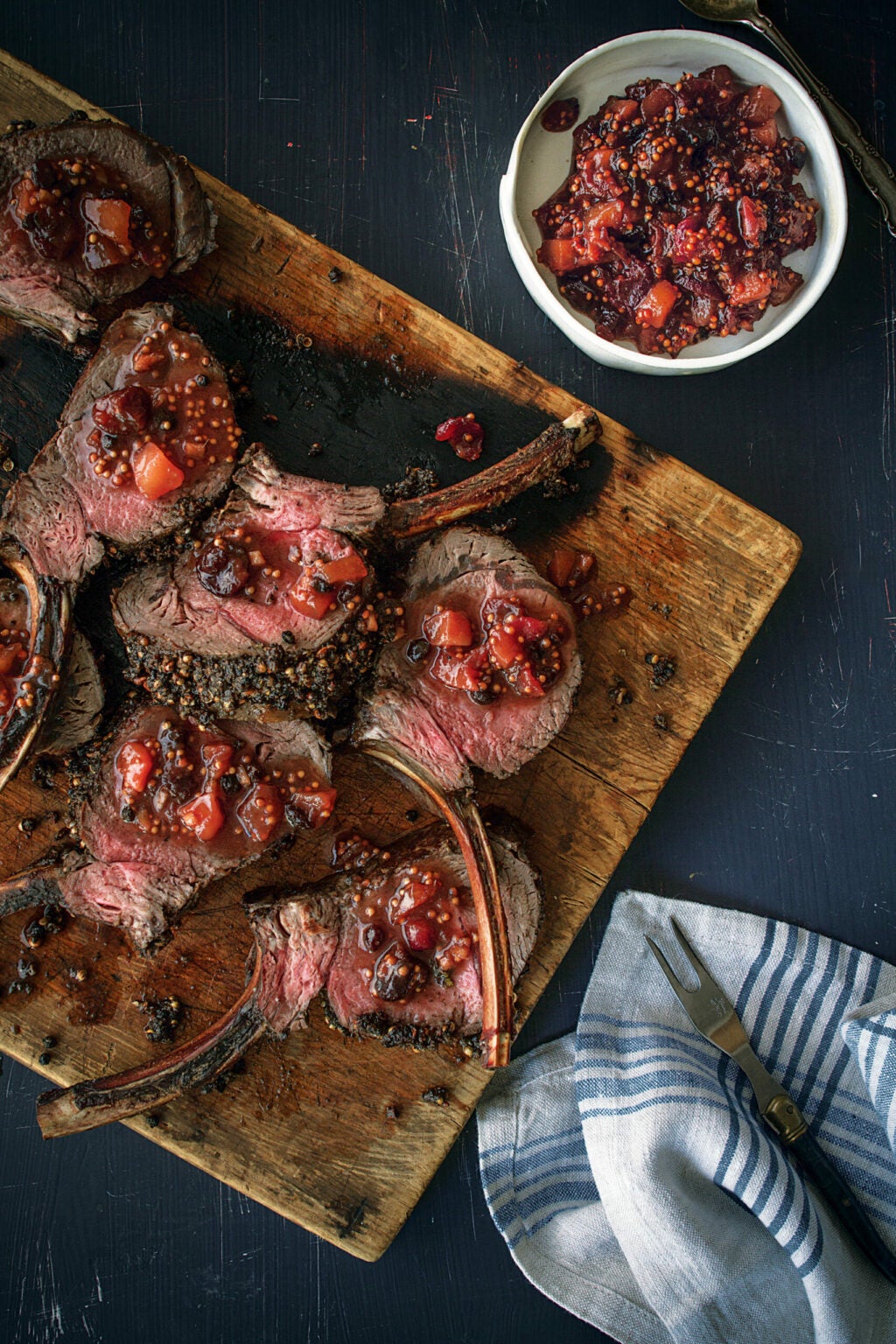 Juniper BerryCrusted Rack of Venison with Mostarda Saveur