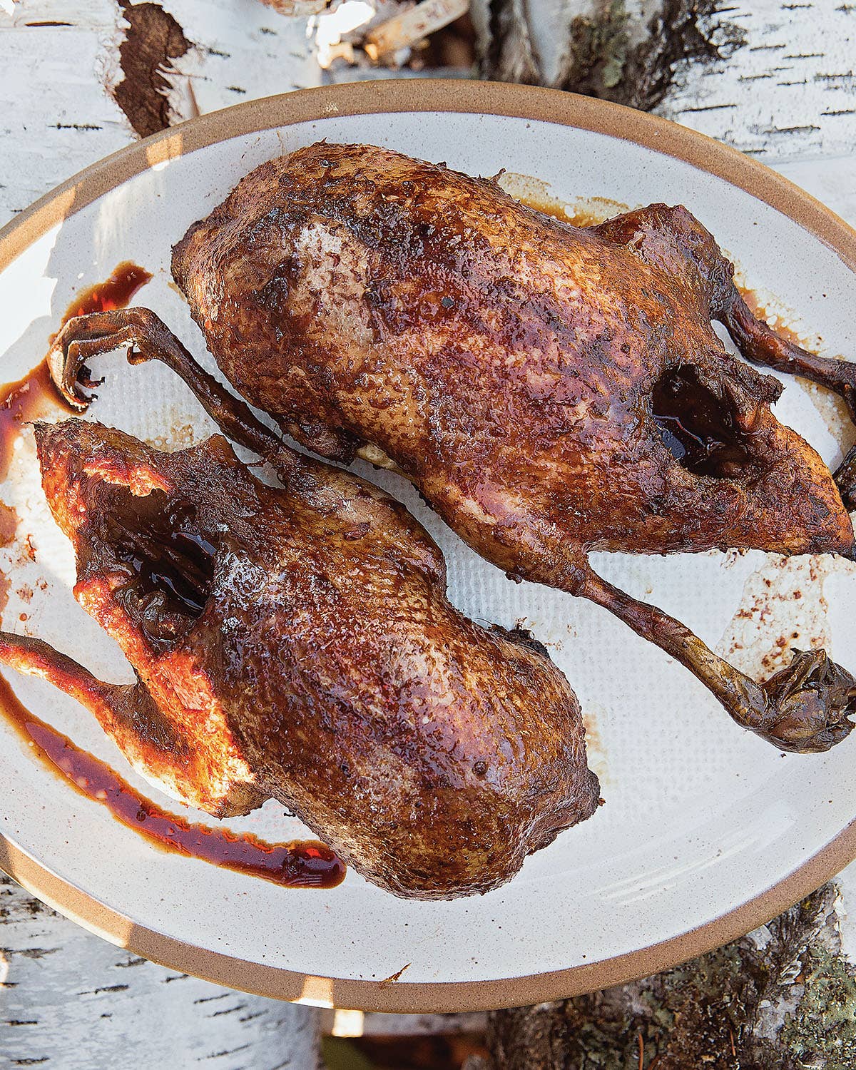Birch Syrup and Soy Sauce-Glazed Roast Duck