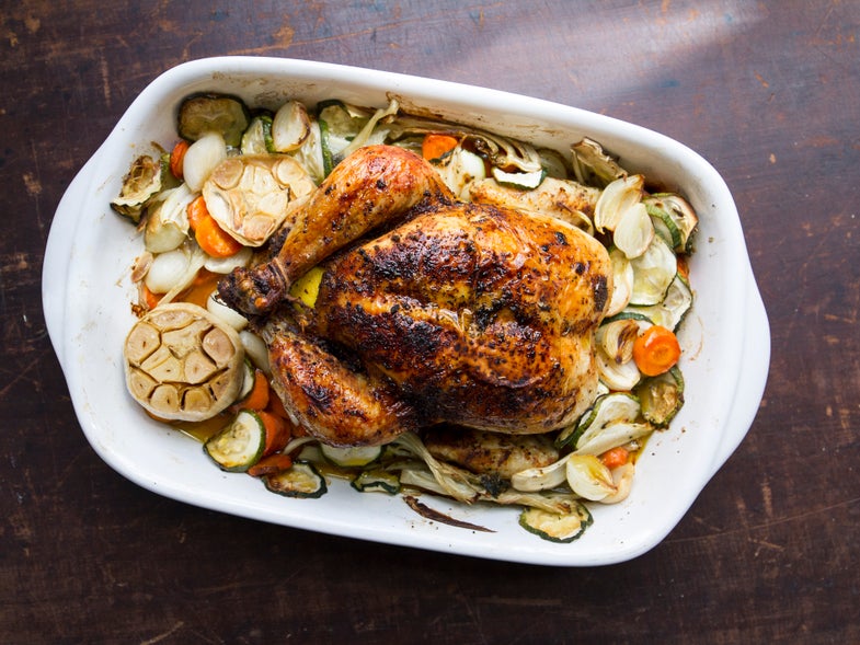 Red Roast Chicken with Lemon and Garlic