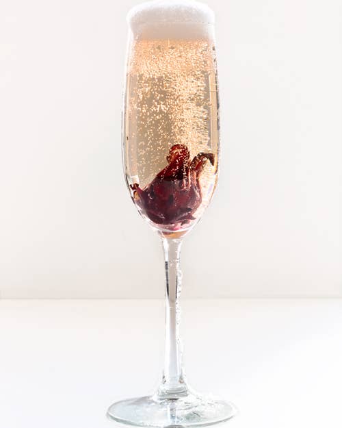 Hibiscus Rose champagne cocktail