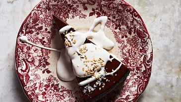 Chocolate-Caramel Tart with Crème Fraîche and Sesame
