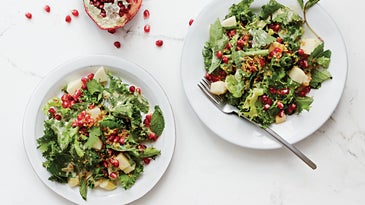 Chicory and Herb Salad with Apple, Pomegranate, and Creamy Miso Dressing