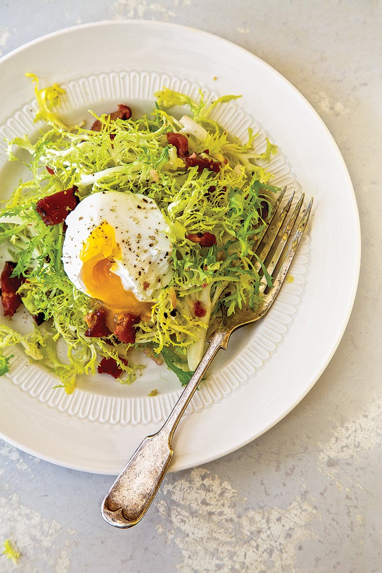 Frisee Poached Egg And Bacon Salad Salade Lyonnaise