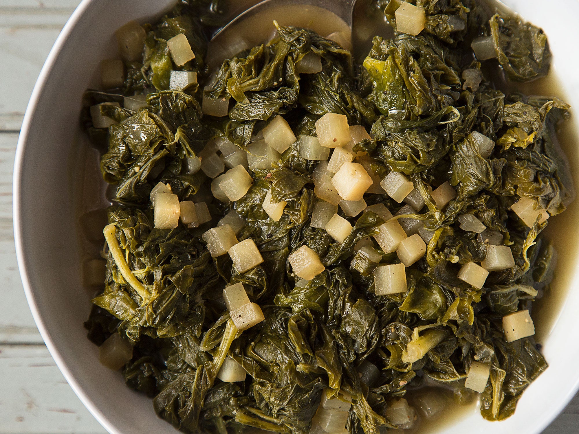 Braised Turnip Greens Saveur