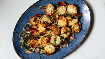 Roasted Turnips and Greens with Bacon Vinaigrette