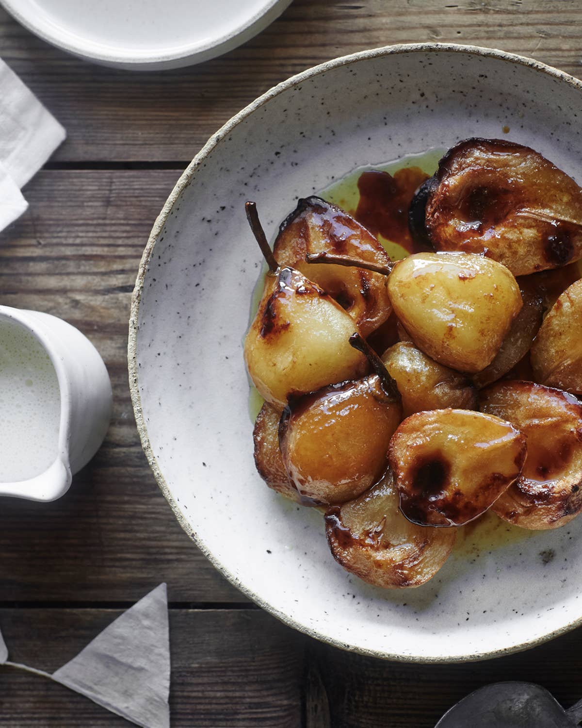 Honey-and-Butter Baked Pears with Cold Cream