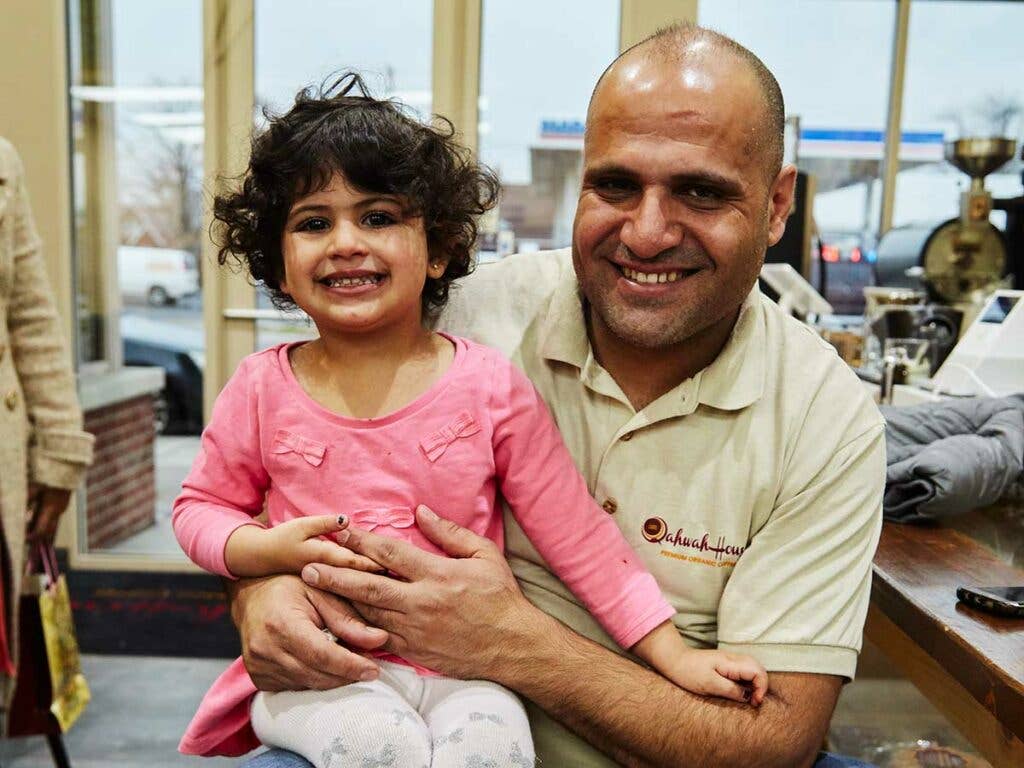 Owner Ibrahim Alhasbani and his daughter