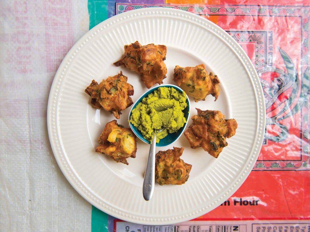 Chickpea Fritters with Coconut Chutney