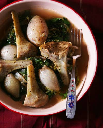 Greens and Artichokes Stew