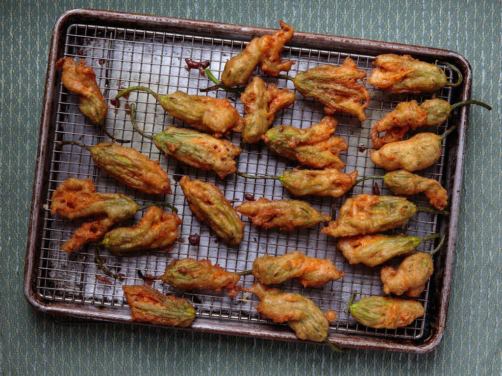 Fried Anchovy-Stuffed Zucchini Blossoms