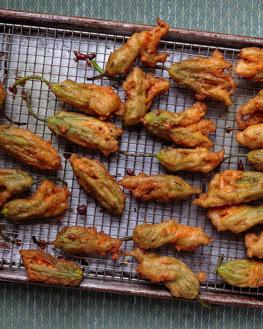 Fried Anchovy-Stuffed Zucchini Blossoms