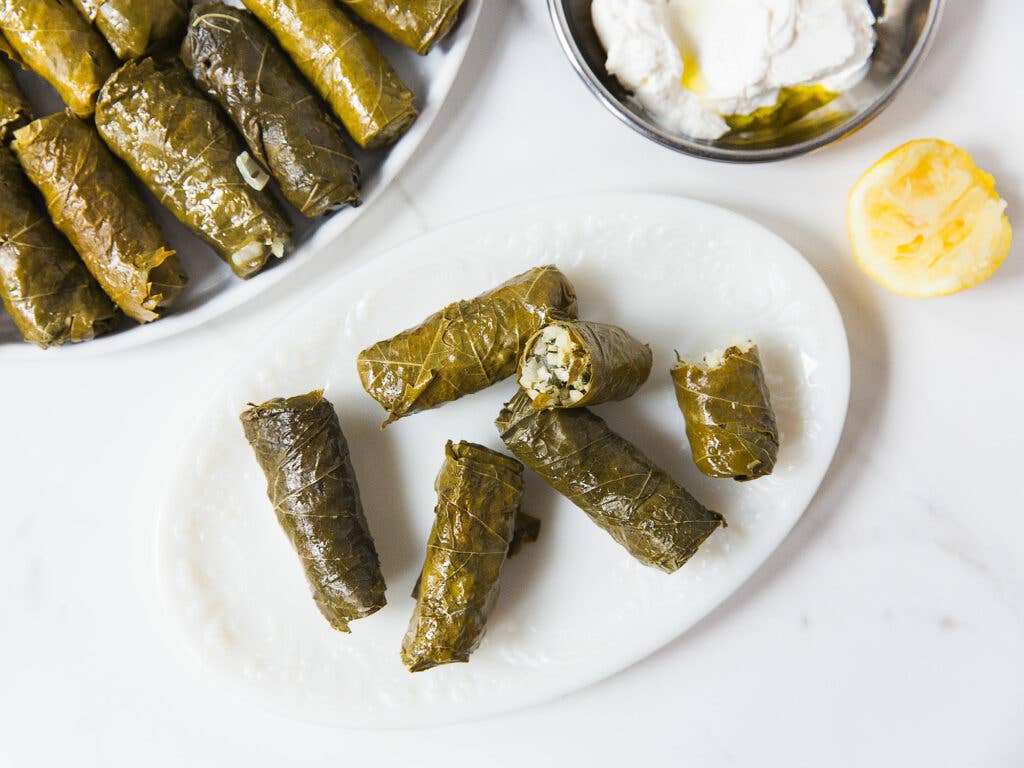 Greek Stuffed Grape Leaves With Rice and Herbs (Dolmadakia)