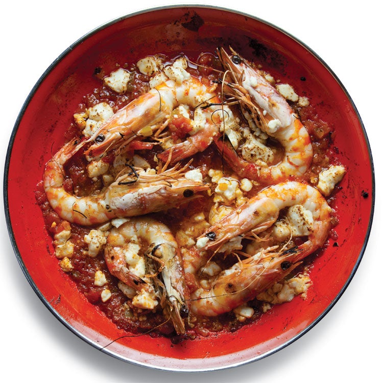 Garides Saganaki (Shrimp with Tomatoes and Feta)