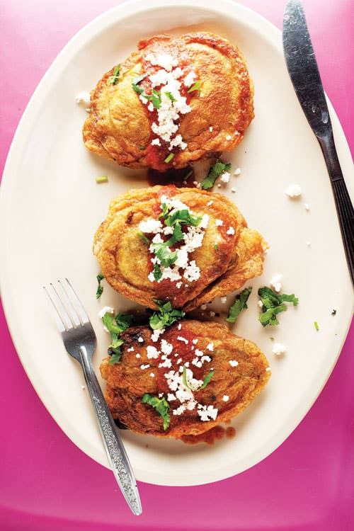 Chiles Rellenos con Picadillo (Poblano Chiles Stuffed with Spiced Beef)