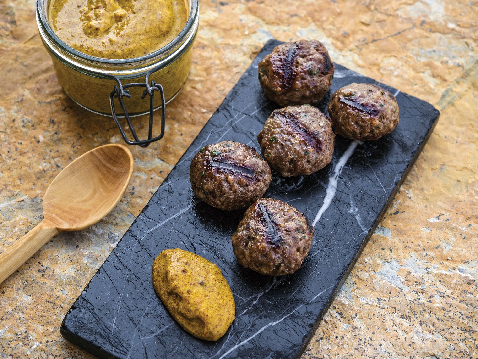 Beef and Lamb Koftas with Mustard Saveur